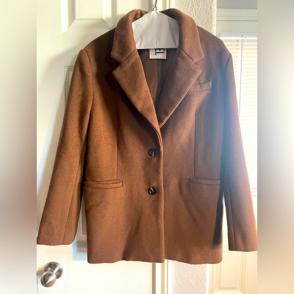 Crescent brown wool coat XS